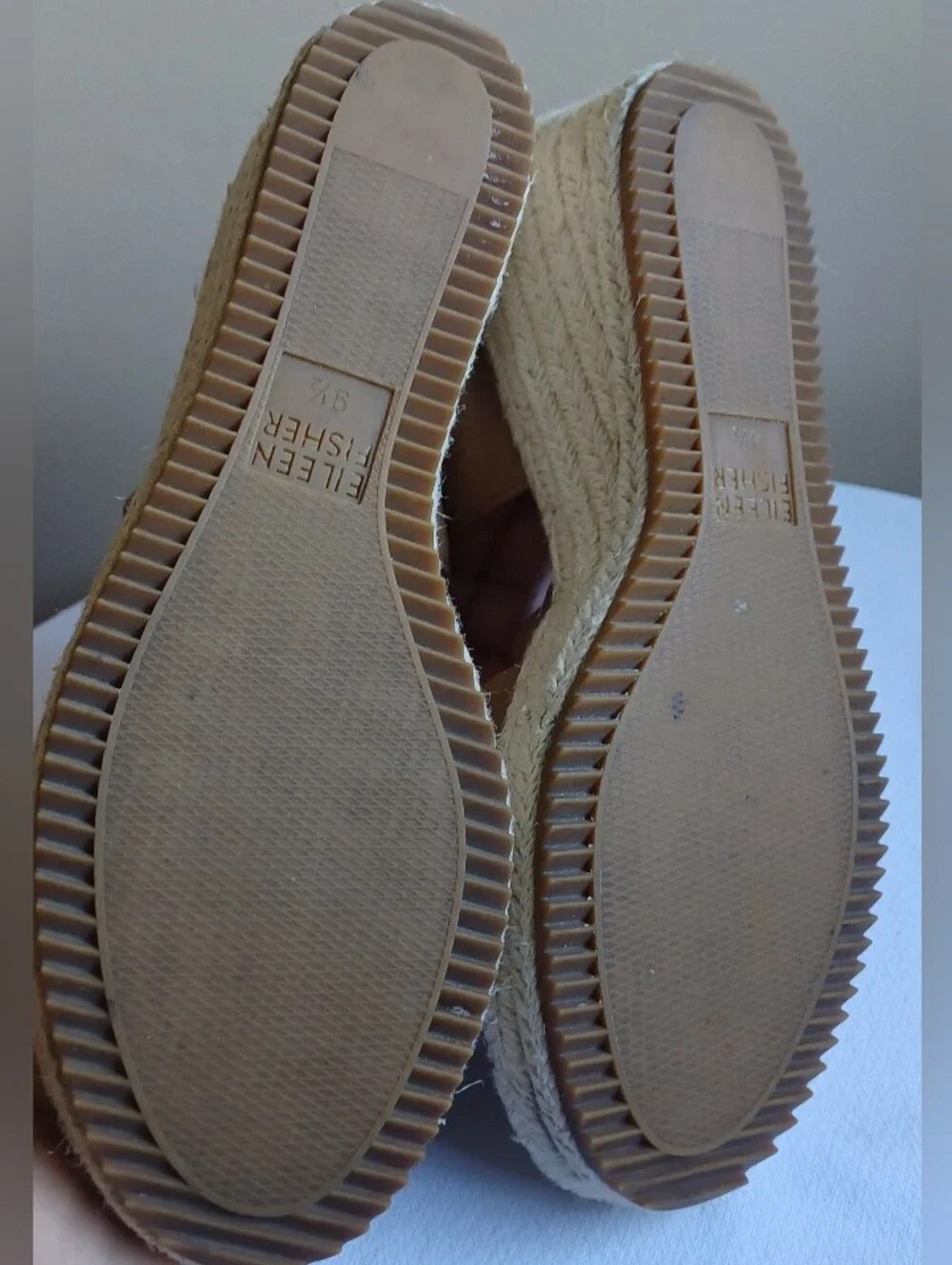 EILEEN FISHER Weslia Espadrille Wedge Sandal In Honey 9.5
